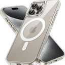 JETech Magnetic Case for iPhone 15 Pro Max 6.7-Inch Compatible with MagSafe Wireless Charging, Shockproof Phone Bumper Cover, Anti-Scratch Clear Back (Clear)