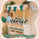 6 Set Mallard Duck Stuffed Animals One Lucky Duck First Birthday Decoration Fluffy Mallard Party Favors with Hat Card Ribbon Cute Green Doll Gifts Bulk for Baby Shower Birthday Party