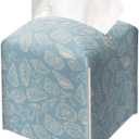 Seashells Decorative Leather Tissue Box Cover - Tissue Box Holder Gifts for Women Family and Friends Funny Unique Home Decor Decorative for Kids Room Kitchen Bathroom Office - A04