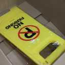 Yellow No Parking Sign, Two-Sided Folding Floor Sign, 24x12 Inches, Plastic, Functional Visibility