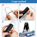 4 Pack Pool Tool Holder and Organizer,Pool Cleaning Equipment Storage with 4 Pool Tool Holder,4 Hooks,Key Chain Loop and S Shaped Hook Easy Storage Pool Cleaning Equipment Storage for Skimmers