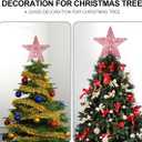 KESYOO Chritmas Glitter Star Tree Topper Exquisite Iron Star Tree Topper Ornament Metal Christmas Tree Decor for Home Bar Xmas Tree Decor(Pink)