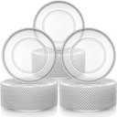 Hoolerry 50 Pcs Clear Charger Plates Bulk 13 Inch Plastic Round Dinner Plate with Beaded Rim Acrylic Round Plates Decorative Charger Service for Home Birthday Wedding Party Events Table Decor, about 13 inch