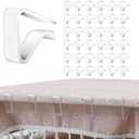 36 Pieces Clear Tablecloth Clips, Durable Plastic Table Cover Holders, Windproof Transparent Clamps for Securing Tablecloths Indoor Outdoor Party, Wedding, Christmas Event, Picnic, Camping(36, Large)