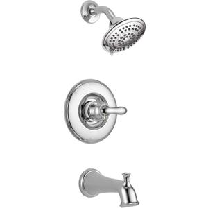 Delta Faucet Linden 14 Series Single-Function Tub and Shower Trim Kit with 5-Spray Touch-Clean Shower Head, Chrome T14494 (Valve Not Included)