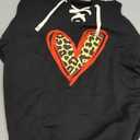 Casual Sweatshirt for Women: Funny Love Heart Graphic Long Sleeve Pullover Top Size Small