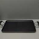 NutriChef 24" Stove Top Griddle Pan, Nonstick Double Burner Grill & Griddle Combo, Ridged & Flat Surfaces, Suitable for Frying & Searing, Cool-Touch Handles, Easy to Clean, Black