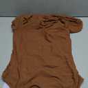 MANGOPOP Women's Off The Shoulder Long Sleeve Bodysuit Sexy Sheer Mesh Top Double Lined Body Suits Fall Outfit 2025, Brown, S