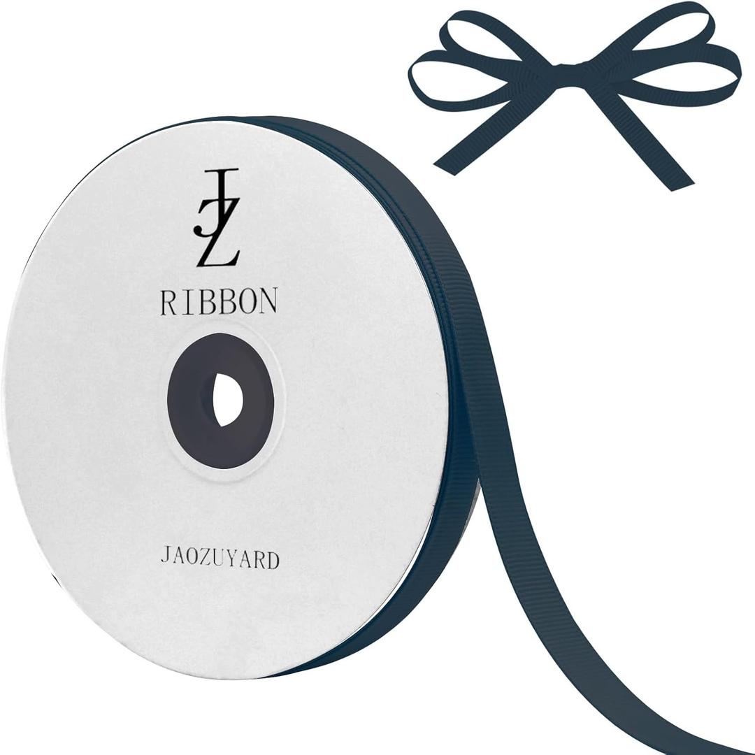 JaoZuyard Navy Blue Grosgrain Ribbon 3/8 Inch X 50 Yards Navy Blue Grosgrain Ribbon for Crafts Gift Wrapping Hair Accessories Wedding Decor Sewing and Bow Making Holiday Decoration Gift Ribbons