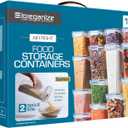 14 PCS Airtight Food Storage Containers with Lids set, BPA Free Leak-proof Kitchen and Pantry Organization Canisters for Cereal, Pasta, Dry Food, Flour Sugar, Stackable, Free Label, Marker, Scoop