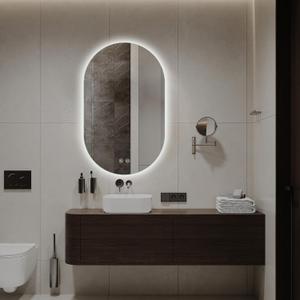 Niccy Oval LED Bathroom Vanity Mirror, 36x22inch Frameless Backlit Mirror with Light, Smart Anti-Fog Waterproof Mirror with Memory Function Dimmable Lighted Mirror
