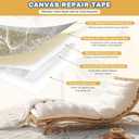 3 x Canvas Repair Tape, 3.2 x 63 Inch Waterproof Heavy Duty Fabric Tape for Furniture, Self Adhesive Canvas Repair Patches for Boat Covers, Sofas, Tents, Louge Chairs, Canopy, Awning Black