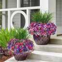 Artificial Flowers,14 Bundles UV Resistant Fake Flowers Daisy with Greenery Plants Wheat grass,Faux Outdoor Flowers for Spring Summer Decoration, Outdoor Faux Plants Home Window Porch Patio Yard