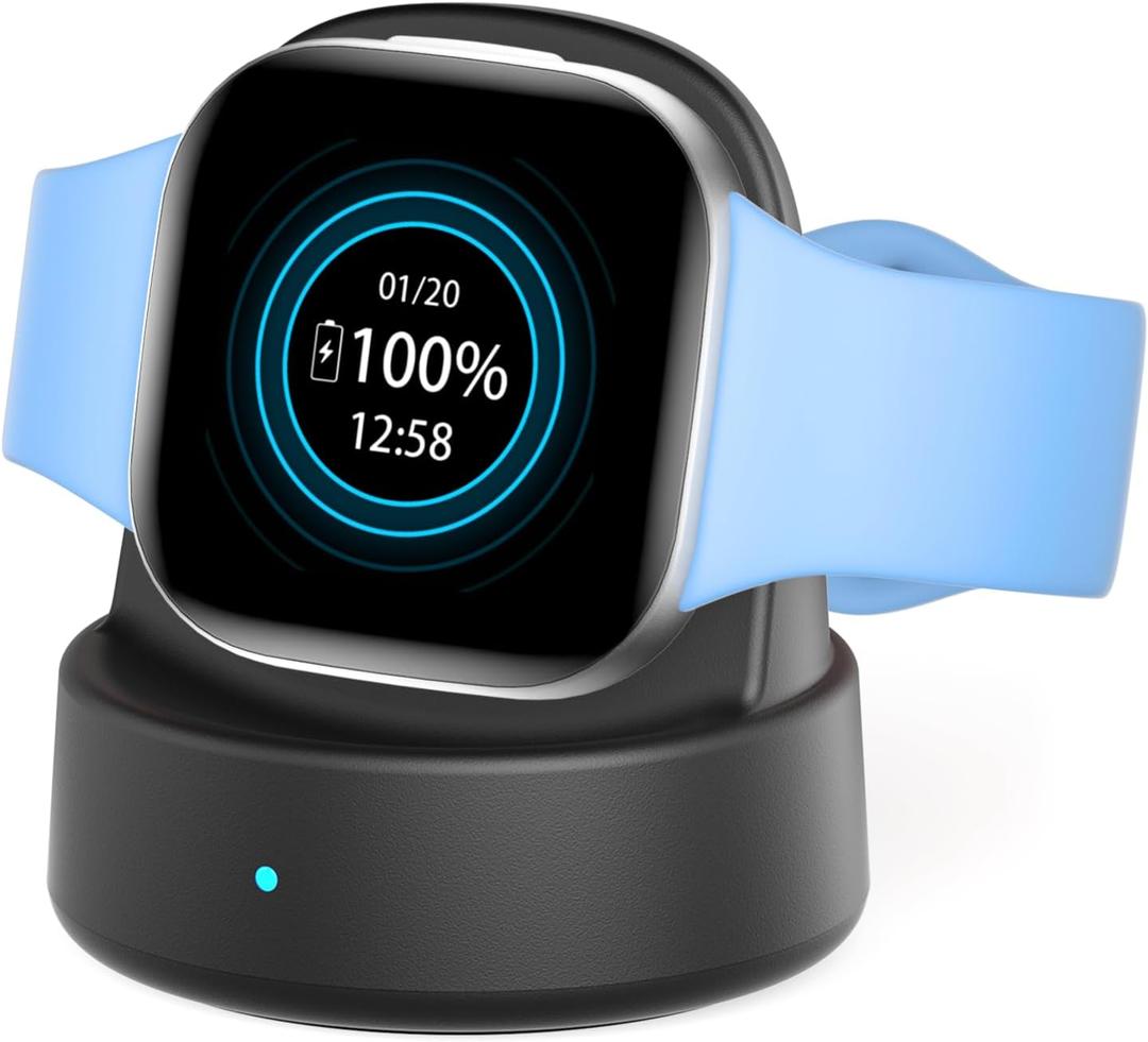 Vipcase Charger Dock for Fitbit Sense/Sense 2/Versa 3/Versa 4, Magnetic Watch Charger Stand with USB-C Cable, Accessories for Fitbit Smartwatches, Black