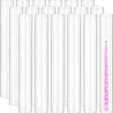 18 Pcs Hurricane Candle Holder Sleeve, H:16" D:2" Bottomless Glass Cylinder Candleholder Tall Clear Glass Cylinder Open Both Ends, Chimney Tube Cover, Open Ended Candle Shade