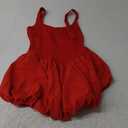 Milumia Women's Square Neck Sleeveless Ruffled Bubble Mini Tank Dress (S, Red)