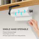 SetSail Paper Towel Holder Under Cabinet Easy Tear Wall Mount Self-Adhesive or Drilled for Kitchen Bathroom Black 2 Packs