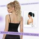 ZQIAN BEAUTY Claw Clip Ponytail Extension - Soft Wavy Pony Tails Hair Extensions, Synthetic Hair Extensions Ponytail, Clip in Ponytail (Color: Medium Blonde with Bleach Blonde Ends)