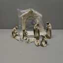 Ivory and Gold Christmas Nativity 10 Piece Set Holiday Decoration New 31379