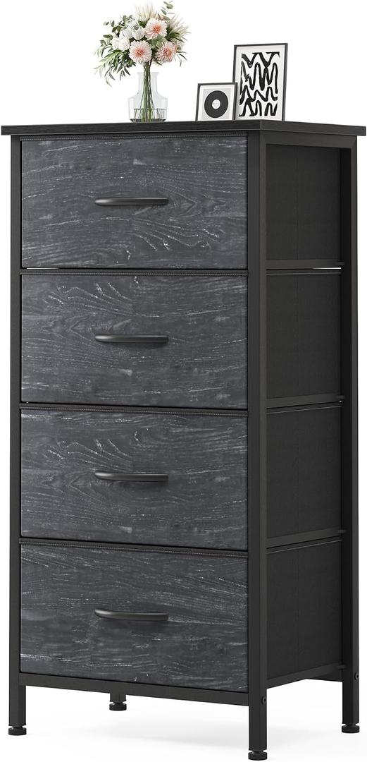 Sweetcrispy 4 Drawer Dresser, Tall Storage Cabinet for Bedroom and Closet, 11.8"D x 17.7"W x 37.5"H