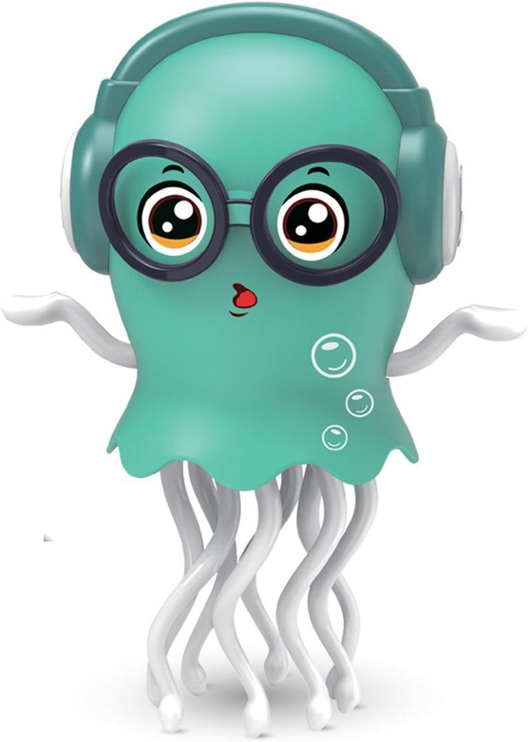 Dancing Octopus Toy,Smart Tentacle Explorer,Crawling Dancing Automatic Obstacle Sensor Toys,Electric Crawling Octopus with LED Lights & Music (Green Jellyfish)