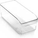 BINO | Plastic Storage Bins, Large | THE CURVE COLLECTION | Multi-Use Fridge / Freezer Organizer | Built-In Handle | BPA-Free | Pantry and Home Organization