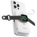 Magnetic Power Bank with iwatch Charger, 10000mAh Magnetic Portable Charger for iPhone 17/ 16/ 15/ 14/ 13/ 12, Max 15W Wireless Power Bank Built-in USB C Cables, 35W USB C Fast Charging Battery Pack