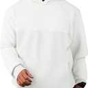 JMIERR Mens Casual Hooded Collar Fleece Hoodies Pullover Sweatshirts Warm Long Sleeve Shirts (White, XXXL)