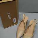 IDIFU Nude Slingback Heels for Women Closed Pointed Toe Chunky Low Heel Dress Pumps Comfort Bridal Wedding Party Prom Work Office Business Pumps Shoes (Nude Pu, 8.5)