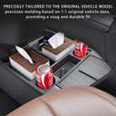for with 2021-2026 Toyota Sienna Center Console Organizer with Cup Holder, Lower Storage Box Accessories (TPE Material with Original car Wood Grain, Grey)