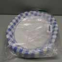 50Pcs Blue and White Gingham Oval Paper Plates 10" x 12" Large Blue Gingham Checkered Plaid Plates Disposable Heavy Duty Oktoberfest Plate for Oktoberfest Holiday Picnic BBQ Birthday Party Decorations