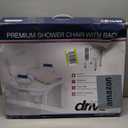 Drive Medical RTL12505 Handicap Bathroom Bench with Back and Arms, White