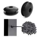 Muzata 250 Pack Black Cable Railing Rubber Grommets ONLY for Level 1/8" 5/32" Wire Rope Protector Sleeves Deck Cable Railing Hardware Kit Metal Posts CB29