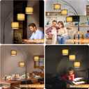 DLLT Modern Floor Lamp for Room: 3-Light Black Tree Dimmable Floor Lamps with Black Shades for Living Room - Arc Standing Lamp for Bedroom - Tall Floor Lamp for Office Corner 3 LED Bulbs Included
