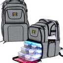 519 Fitness Meal Prep Backpack,Hiking Outdoor Insulated Unisex Lunch Cooler with Computer Compartment,Include 6 Meal Containers,2 Ice Packs and Shaker