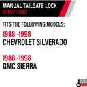 Pop & Lock PL1050 Black Manual Tailgate Lock for Chevy/GMC