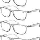 Large Reading Glasses Mens Oversized Wide Readers +1.50 Lightweight Square Magnifying Cheaters for Men W/Big Head 4 Pack