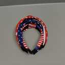 4th of July Headbands for Women Girls American Wide Knottted Headband USA Blue Star Rhinestone Patriotic Headbands Crystal Jeweled Hairband Hair Accessories, 4 Pcs