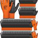 72 Pairs Gardening Work Gloves Bulk for Men Women, Rubber Coated Garden Multipack Safety Construction Glove