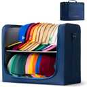 Ozueccr Large Hat Bag for Baseball Caps, Portable Hat Organizer Bag with Handle and Adjustable Shoulder Strap, Holds 24 Caps, For Travel, Moving, Home Storage