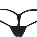 ETAOLINE Women's Low Rise Micro Back G-String Tiny Thong Panty (Medium, Black)