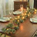 6.4ft Smokey Christmas Garland with Lights, Prelit Natual Rustic Cedar Pine Garland with Pine Cones for Home New Year, Mantle, Fireplace, Indoor Outdoor Decoration Simple Garland