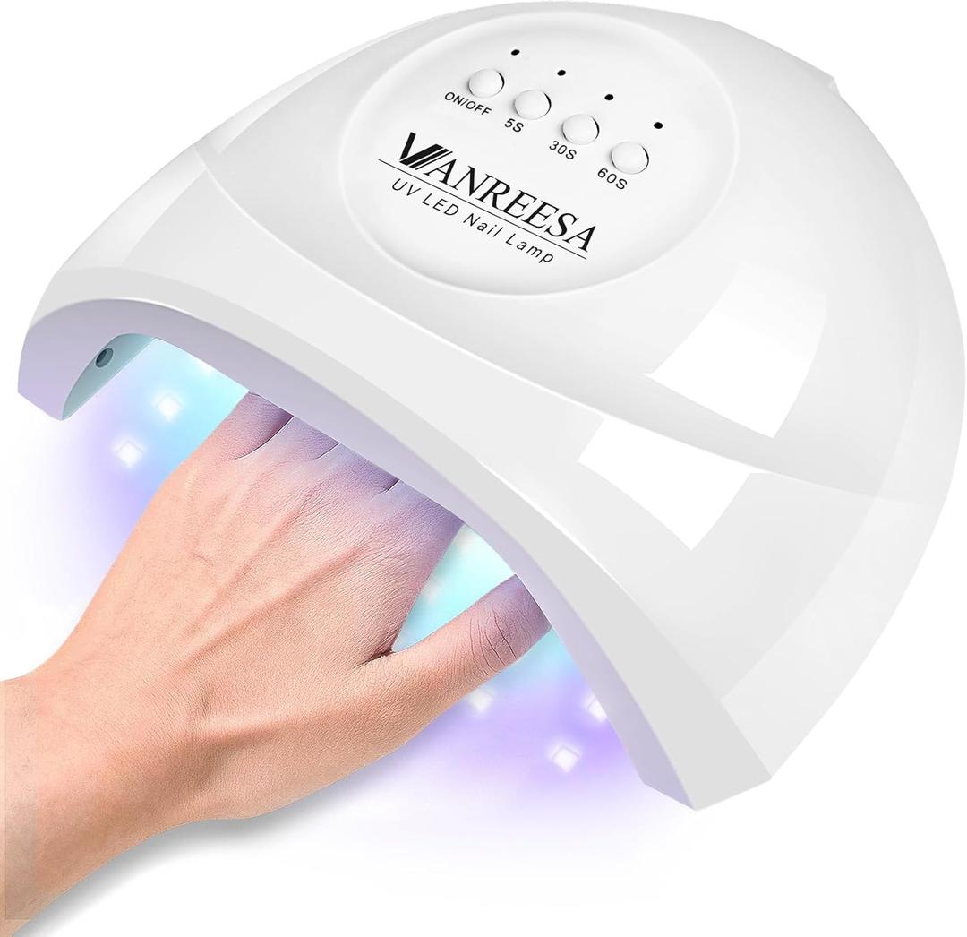 VANREESA U V Nail Lamp, 30 Beads LED U V Light for Gel Nails, U V Lamp for Gel Nail Polish with 3 Timers & Automatic Sensor, White Nail Dryer, Gifts for Women Girls