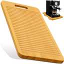 Sliding Tray for Coffee Maker, Appliance Slider Bamboo with Rubber Wheels for Heavy Kitchen Appliances, Coffee Pot Slider Tray for Countertop(14"D x 9.5"W)