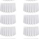 Dailyset 10Pack White Round Tablecloths, 108 Inches, StainResistant Polyester for 45 Ft Round Tables  Washable Table Covers for Weddings, Banquets, Birthday Parties, Events