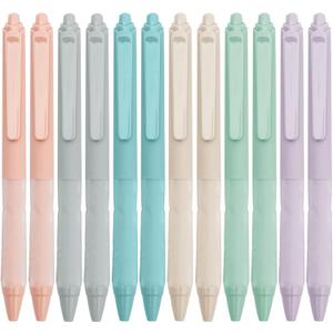 Linbsunne Ballpoint Pens Medium Point 1mm Black Pen with Super Soft Grip Ball Point Pen for Men Women Retractable Pens (12-pack)