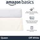 Amazon Basics Lightweight Pleated Bed Skirt, Machine Washable, Wrinkle and Fade Resistant, Queen, Off White