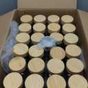 Square Spice Jars with Bamboo Wooden Lid (Pack of 24) Spice Jars with Shaker Insert and 240 Labels - Bamboo Lid Glass Container for Spice Organisation [4.3 in  1.8 in]