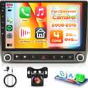 2G 64G Android Car Stereo for Chevrolet Camaro 2008-2015 with Wireless Carplay Android Auto, 9" Touch Screen Car Radio with GPS Navigation Mirror Link Bluetooth WiFi FM/RDS EQ AHD Backup Camera SWC
