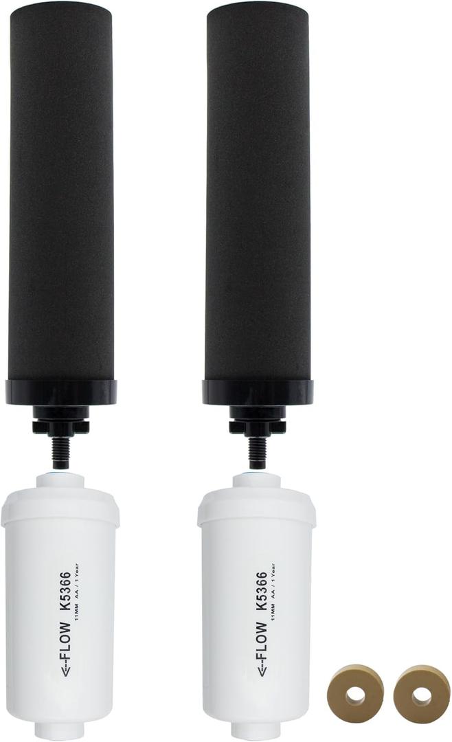 Gravity Water Filter Replacement for Berkey BB9-2 Black Filters & PF-2 Fluoride Filters, Compatible with Berkey Gravity Water Filter System, Combo Pack